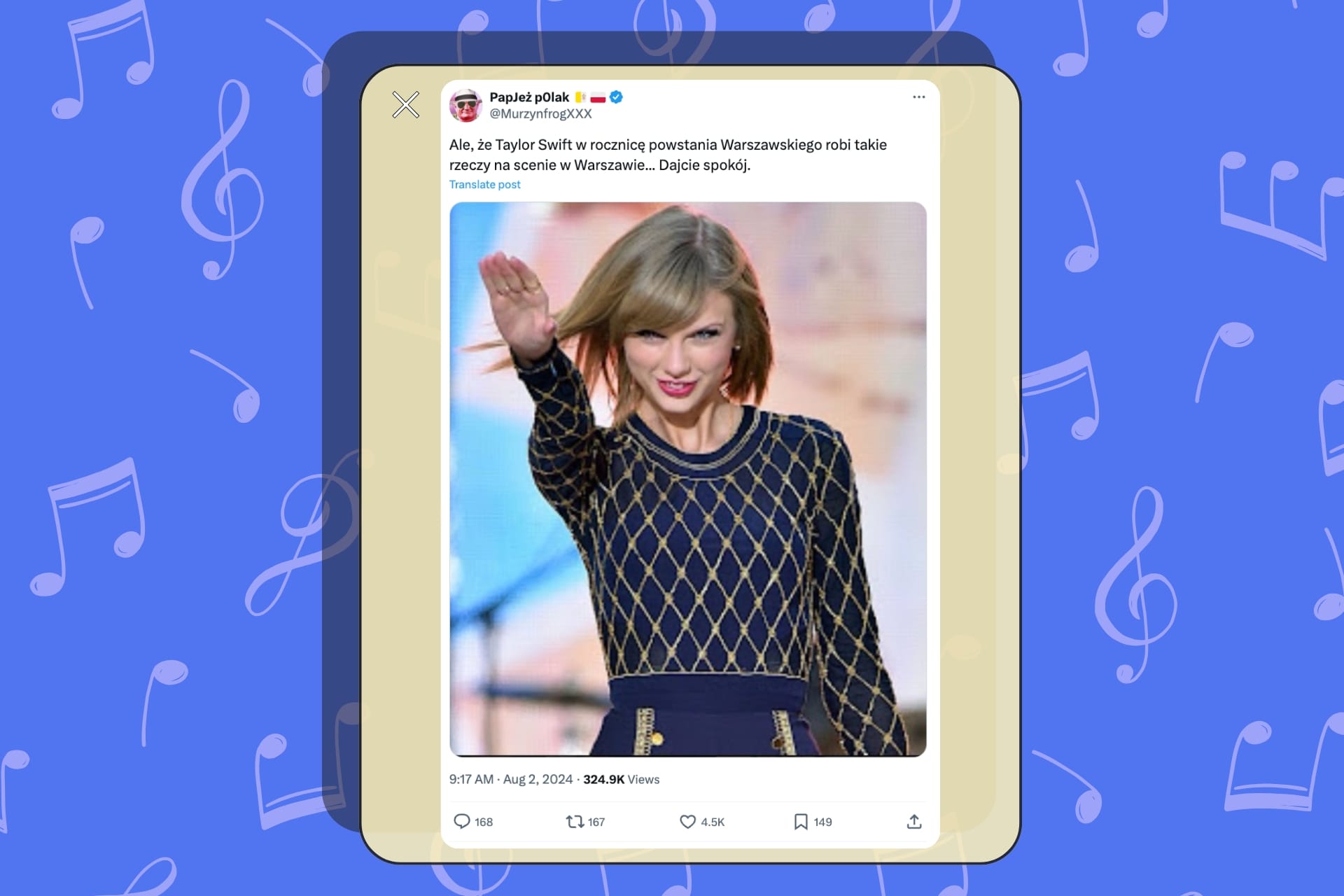 Czy 1 sierpnia Taylor Swift hajlowała na stadionie Narodowym?