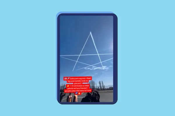 Myśliwce „narysowały” gwiazdę na niebie nad Alaską na cześć Putina? To nieprawda